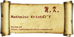 Matheisz Kristóf névjegykártya
