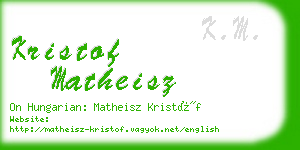 kristof matheisz business card